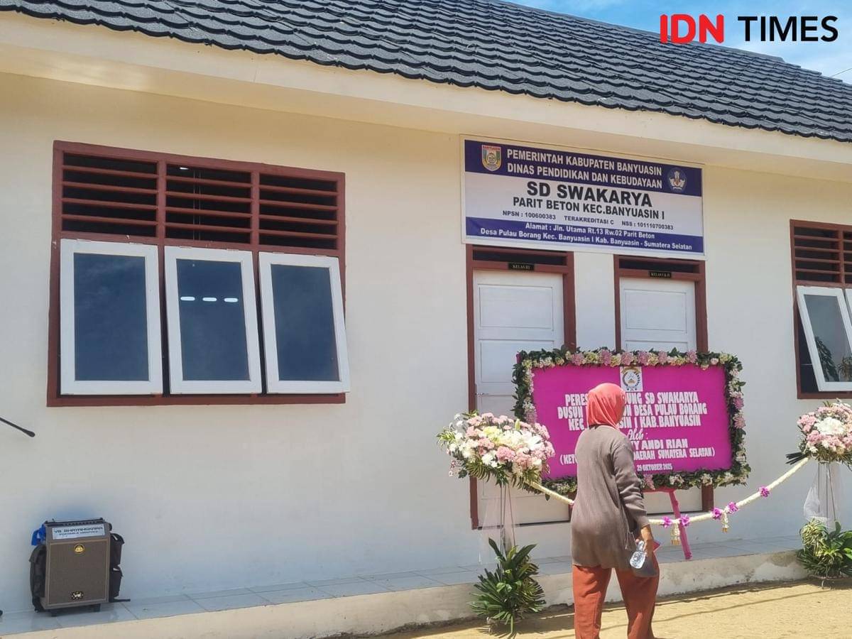 Peresmian renovasi sekolah SD Swakarya di wilayah Pesisir Banyuasin