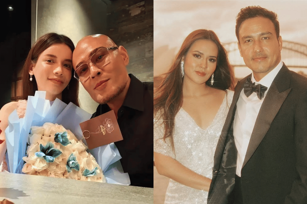 Kolase foto Sabrina Chairunnisa dengan Deddy Corbuzier dan Raisa dengan Hamish Daud.png