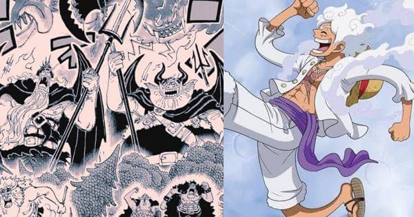 Iblis Domi Reversi dan Luffy mode Gear 5 - One Piece