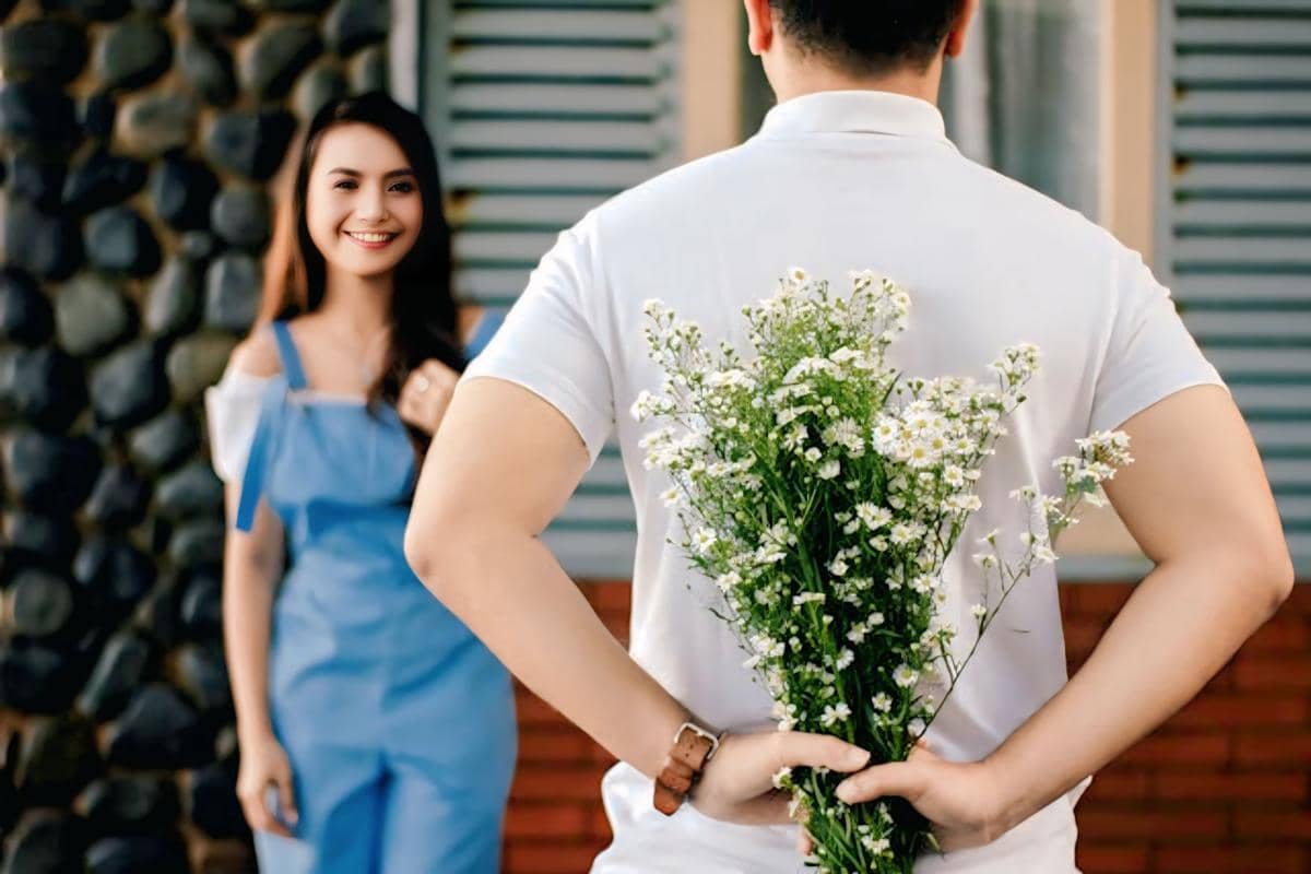 ilustrasi kasih kejutan bunga