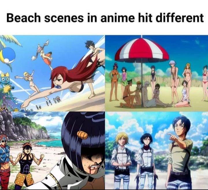 meme anime tentang pantai