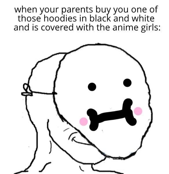 meme anime tentang hoodie