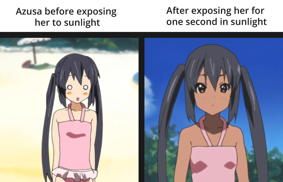 meme anime tentang pantai