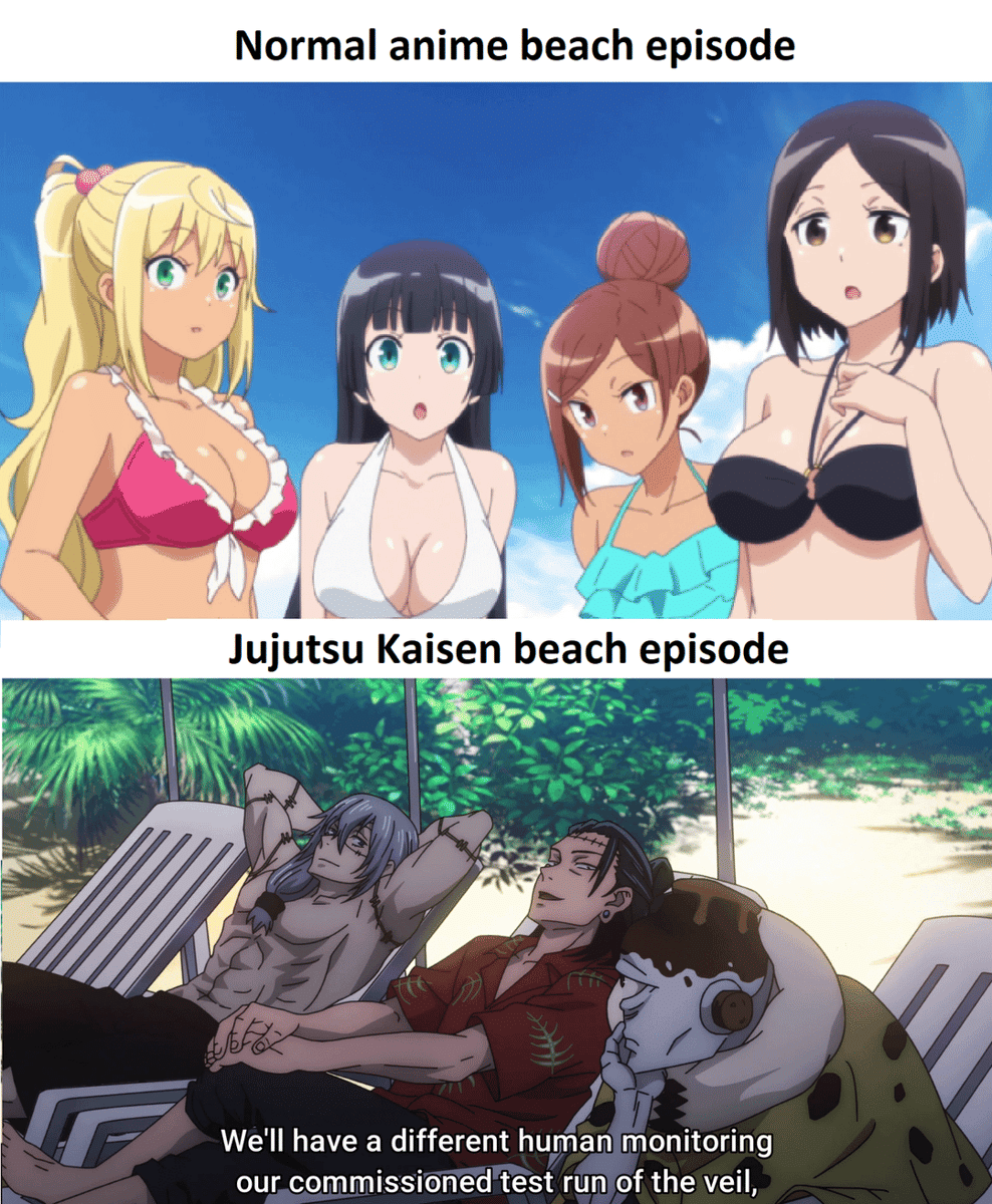 meme anime tentang pantai