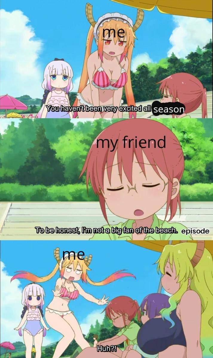 meme anime tentang pantai