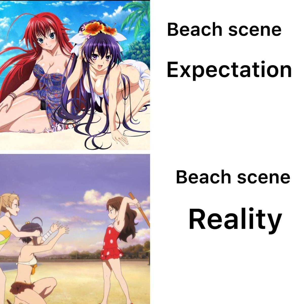 meme anime tentang pantai