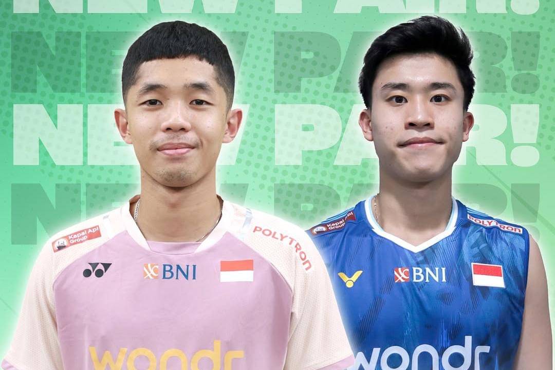 Pasangan baru ganda putra Indonesia, Adrian Pratama/Verrell Yustin Mulia (Instagram.com/badminton.ina)