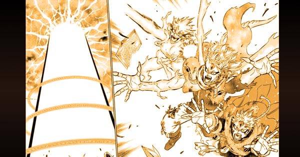 Vermillion bersaudara melancarkan serangan gabungan - Black Clover