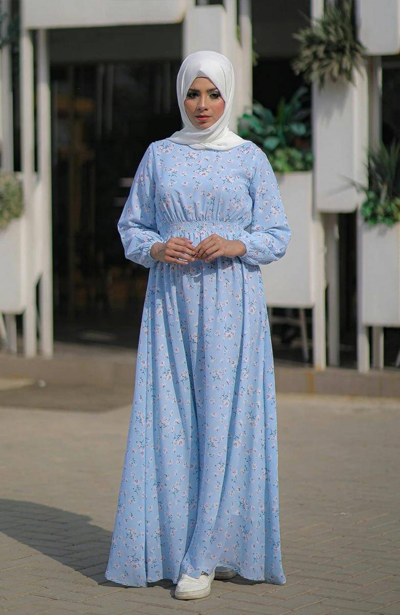 baju lebaran berwarna Ash Blue