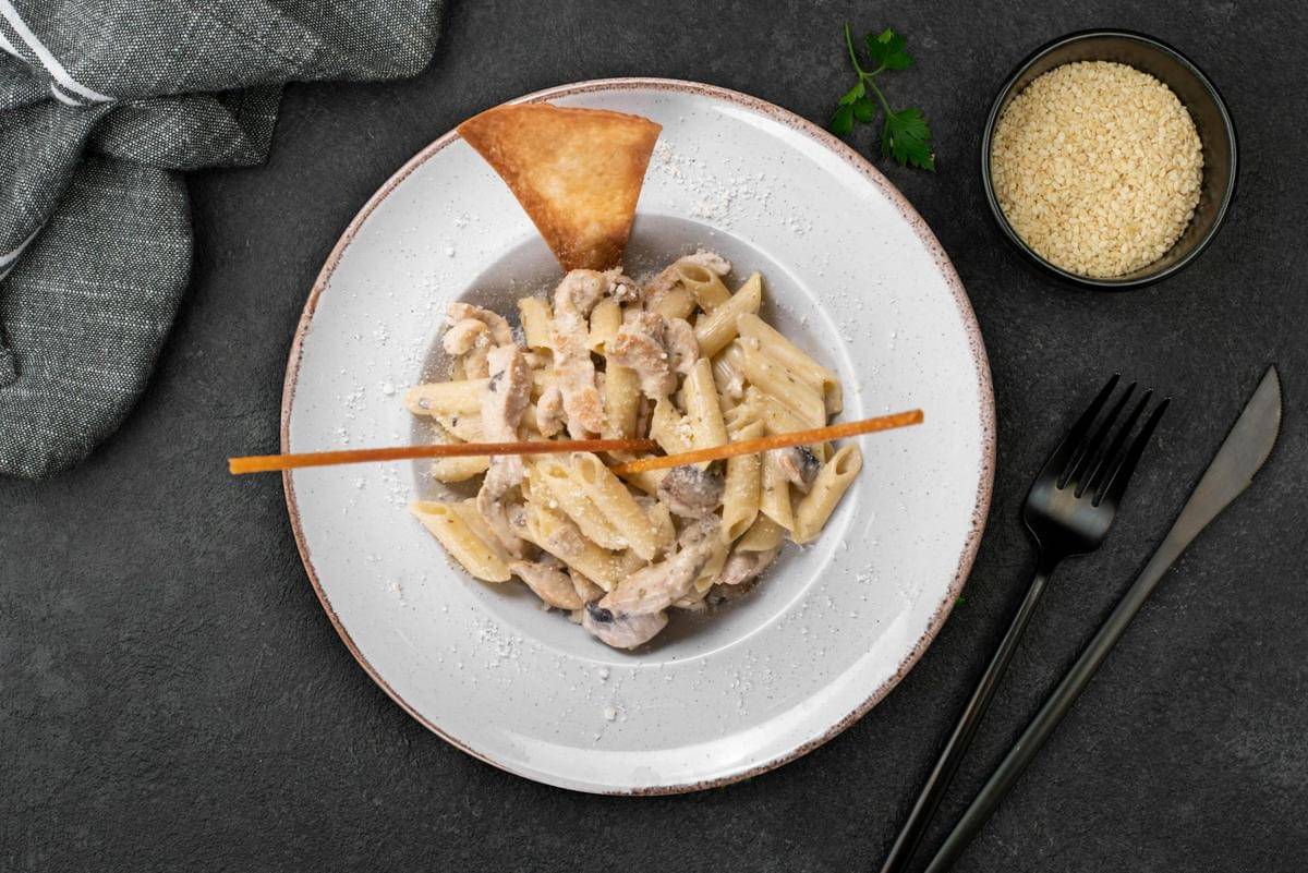 ilustrasi beef stroganoff pasta