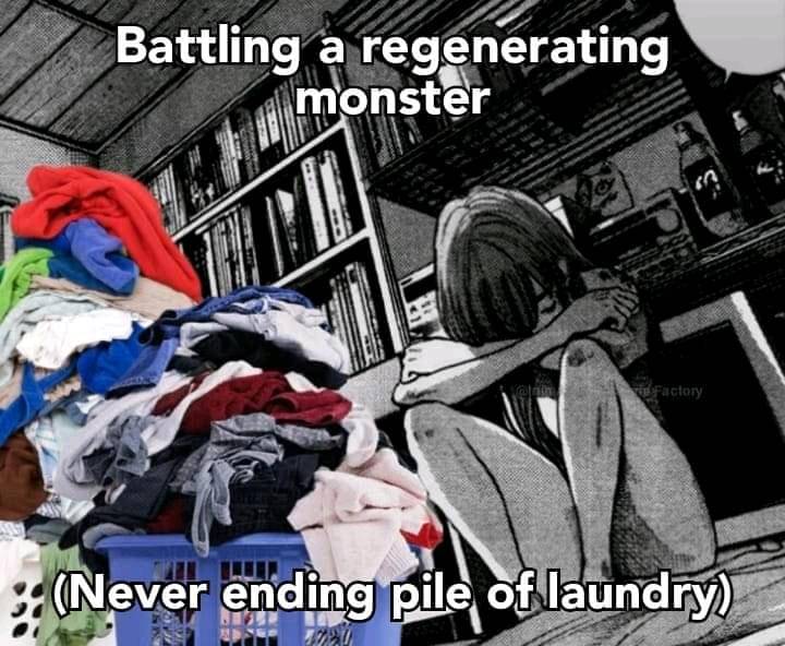 meme anime tentang cuci baju