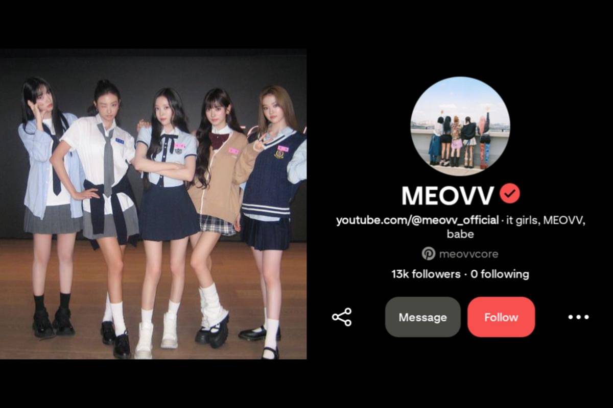 MEOVV dan akun Pinterest resminya