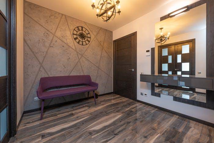 Interior modern dengan bangku