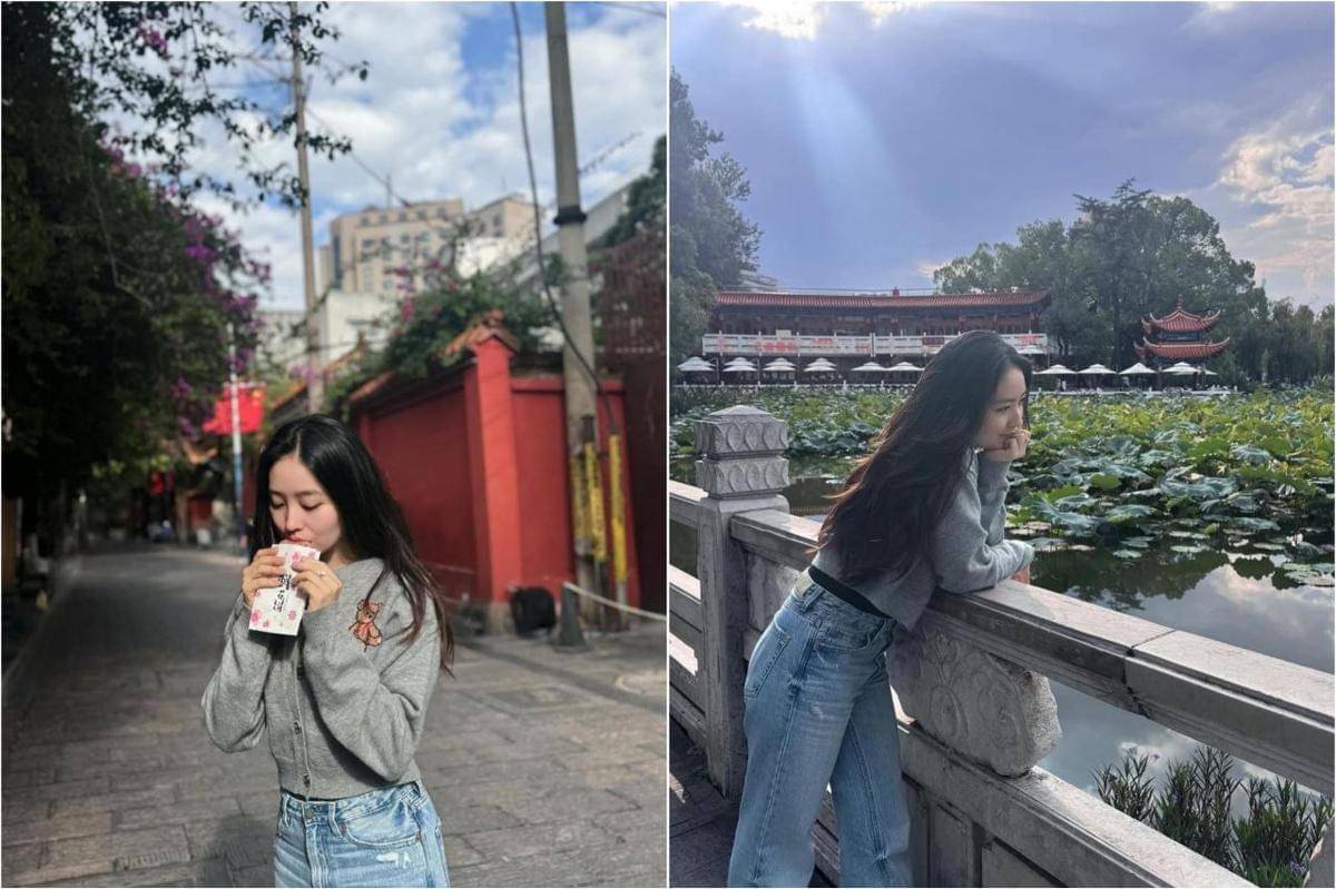 Natasha Wilona jalan-jalan di Kota Kunming