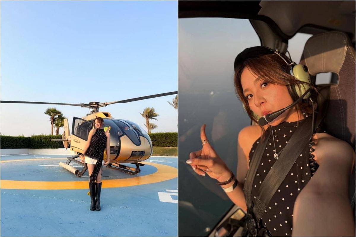 Zee JKT48 naik helikopter di Dubai