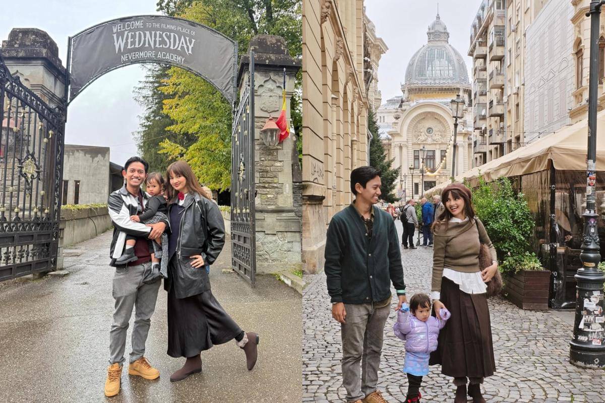 potret Sabrina Anggraini dan kelurga di Romania