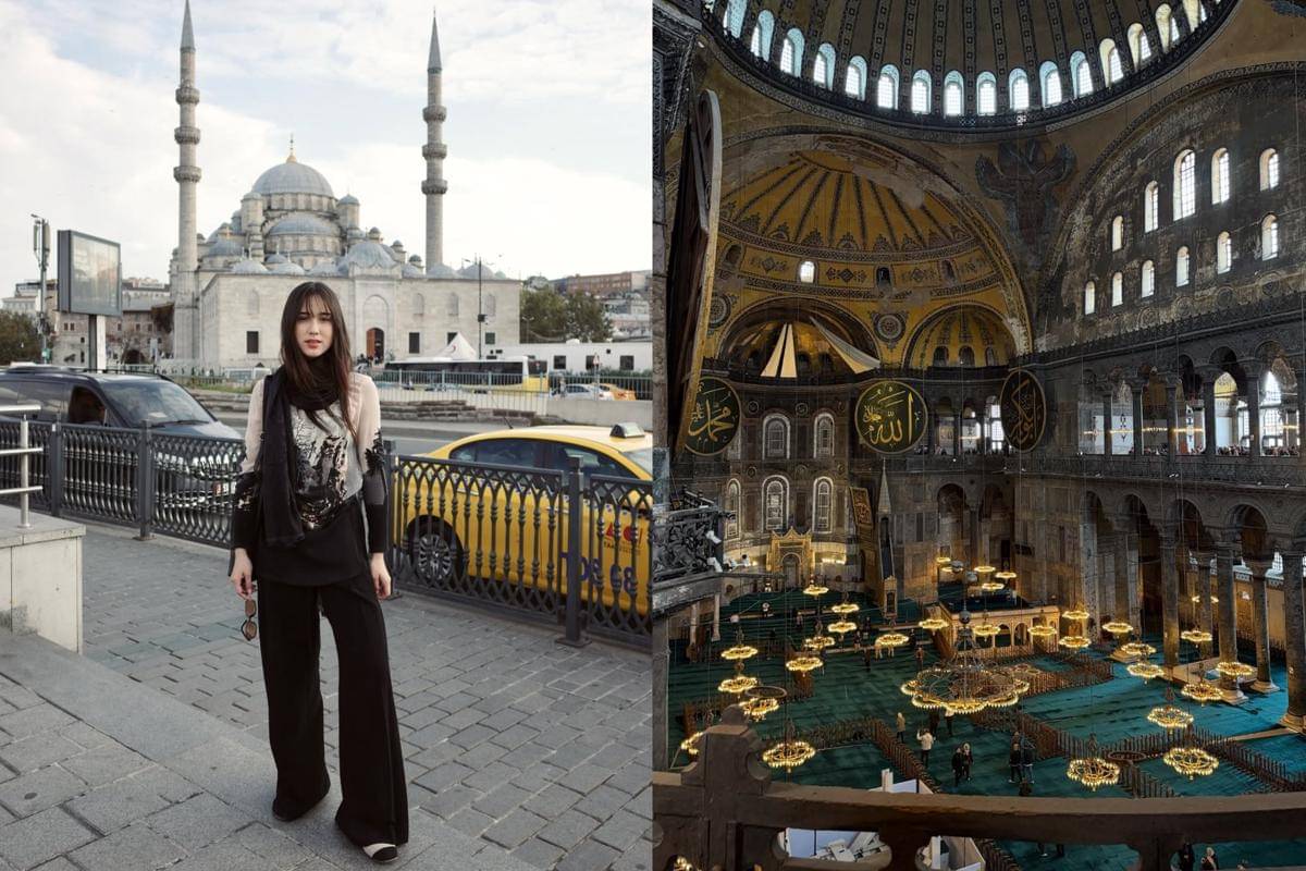 potret Yasmin Napper di Hagia Sophia, Turki