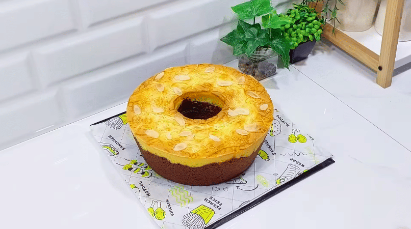 ilustrasi bolu tape lapis cokelat