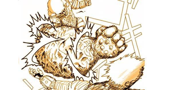 Bofoi memukul Genos - One Punch Man Webcomic