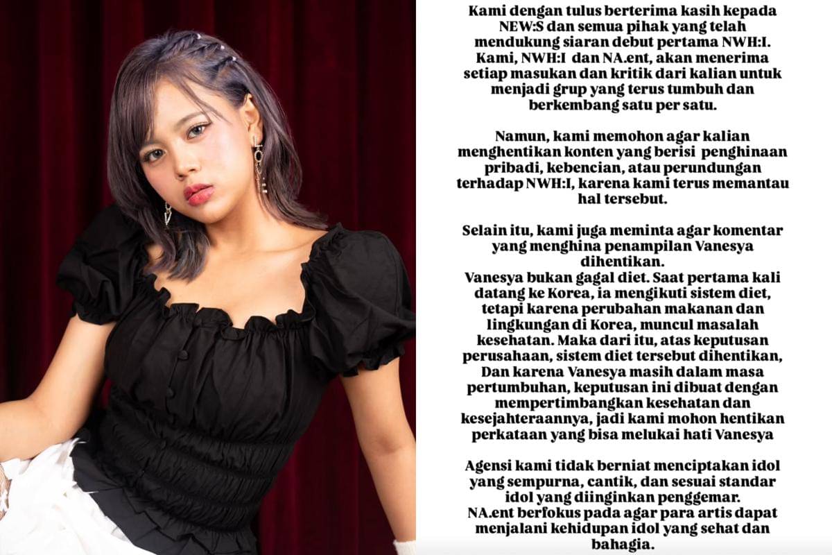 Agensi buka suara soal body shaming terhadap Vanesya NWH:I