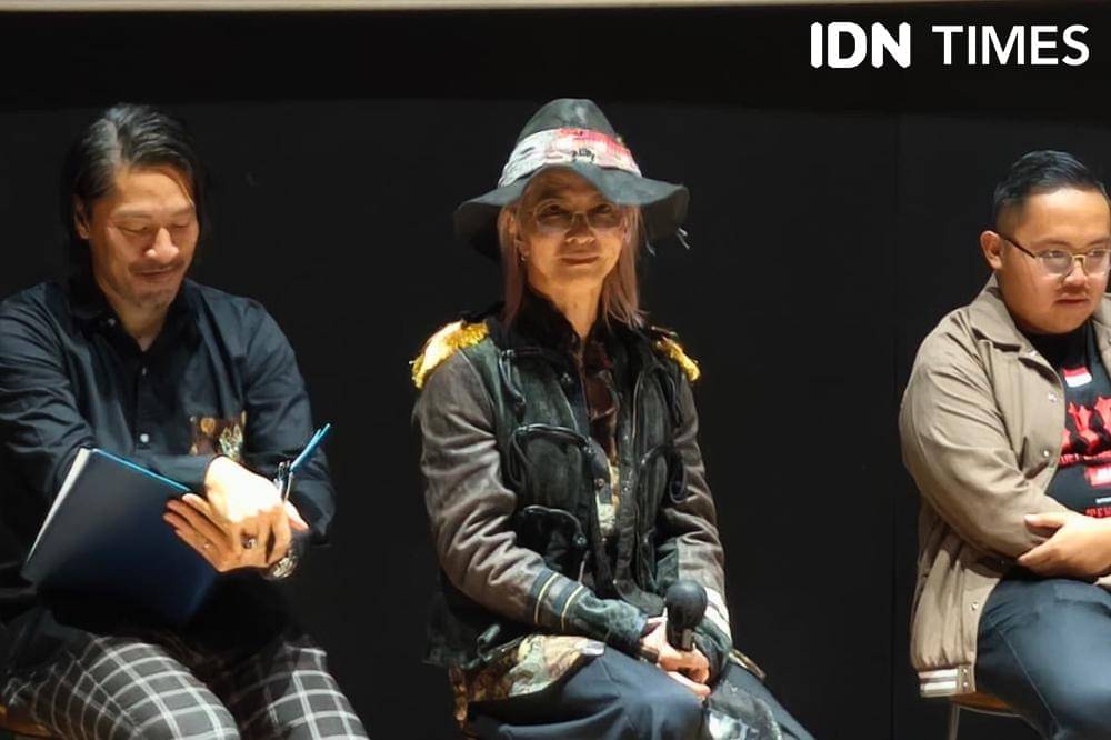 Potret HYDE dalam sesi press conference di Jakarta