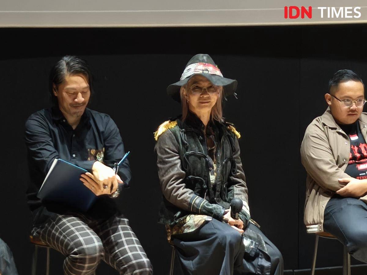 Potret HYDE dalam sesi press conference di Jakarta