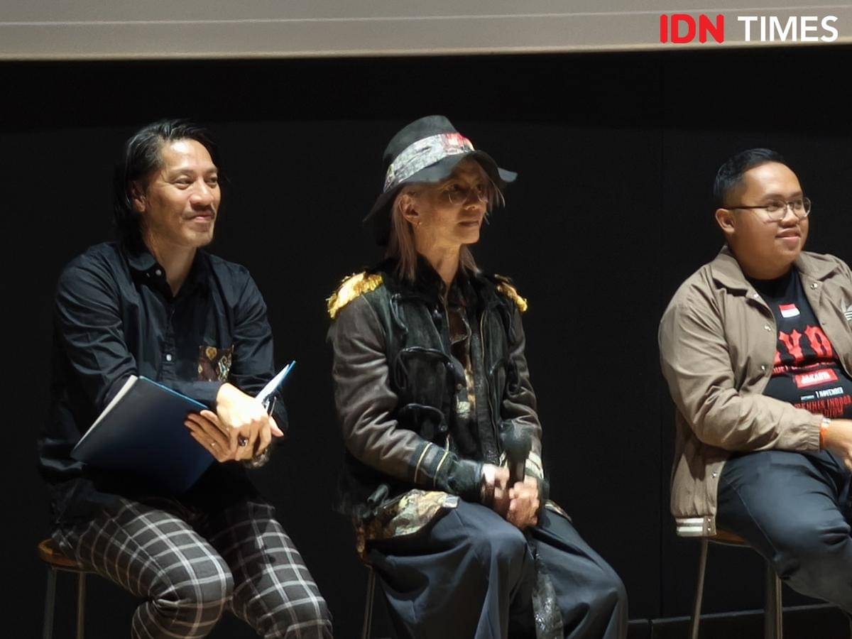 Potret HYDE dalam sesi press conference di Jakarta