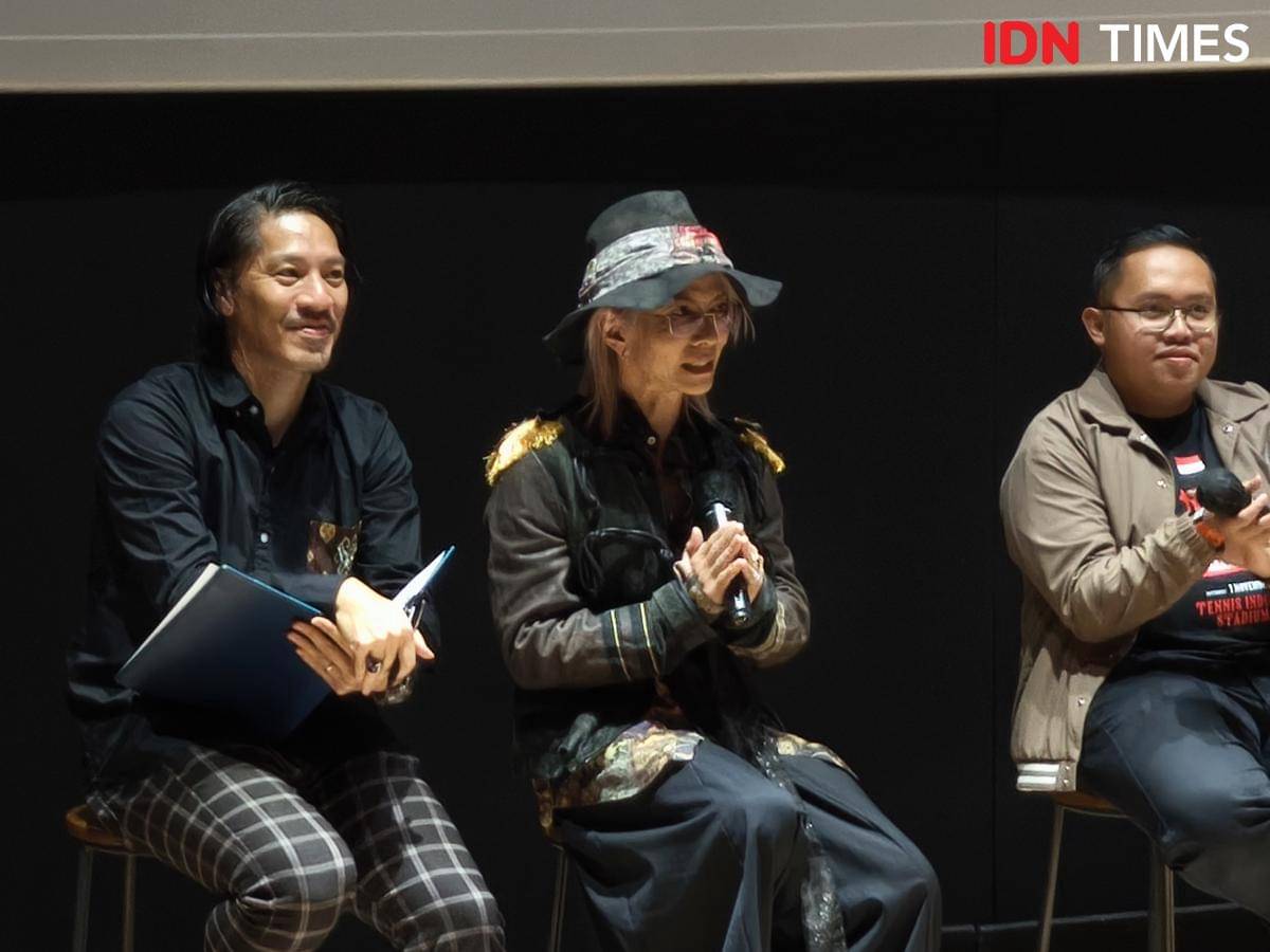 Potret HYDE dalam sesi press conference di Jakarta