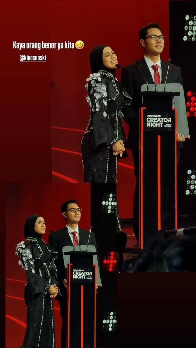 Gaya artis di Indonesian Creator Night 2025. (instagram.com/missnyctagina)