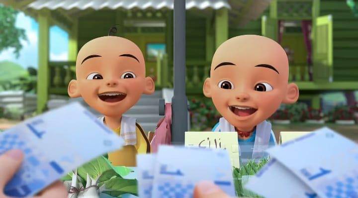 cuplikan Upin & Ipin episode "Rajin Menyimpan Bijak Belanja"