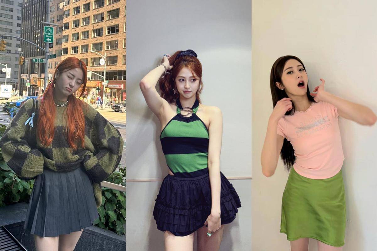 OOTD Bernuansa Hijau ala Yunjin LE SSERAFIM