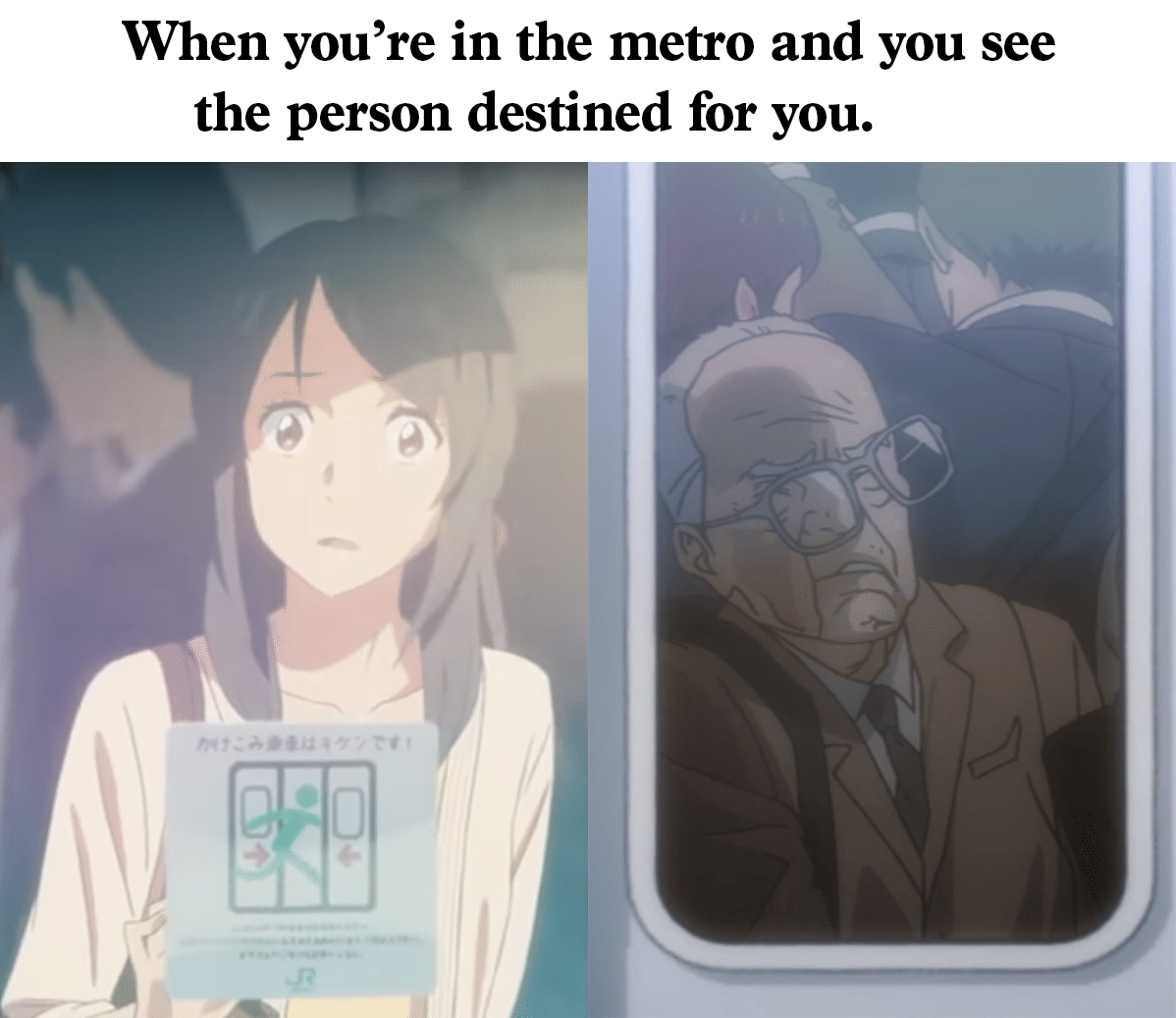 meme anime tentang pandangan pertama