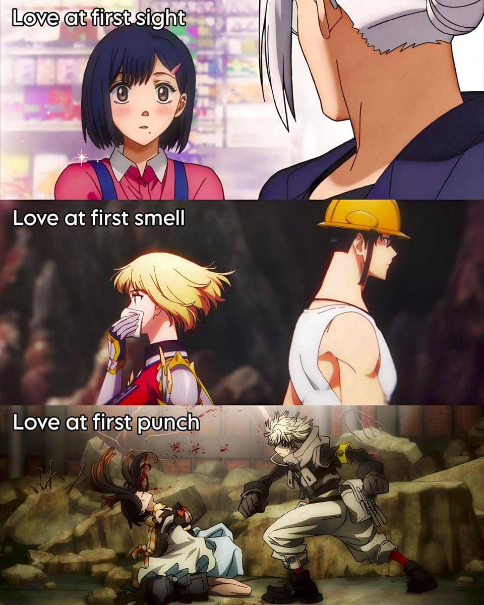 meme anime tentang pandangan pertama