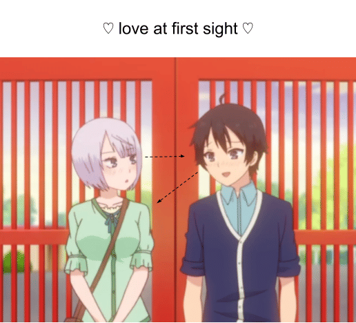 meme anime tentang pandangan pertama