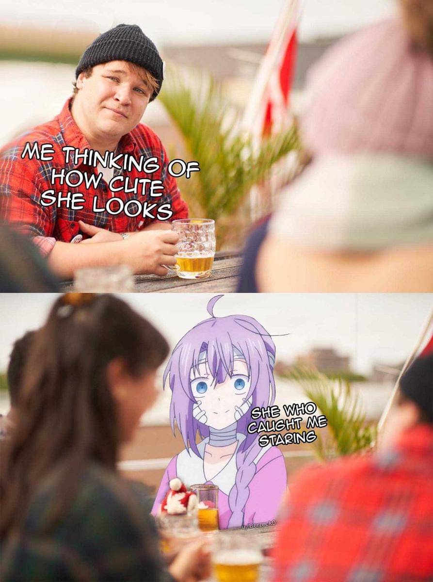 meme anime tentang pandangan pertama