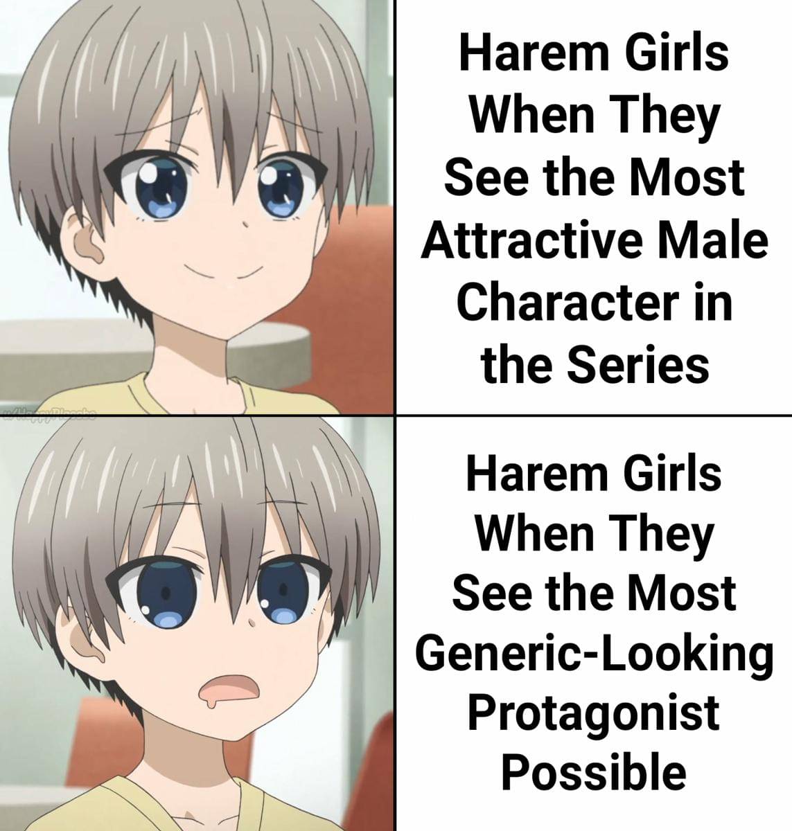 meme anime tentang pandangan pertama