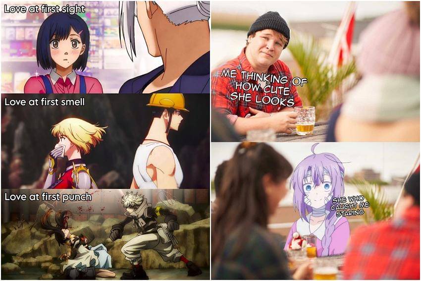 kolase meme anime tentang pandangan pertama