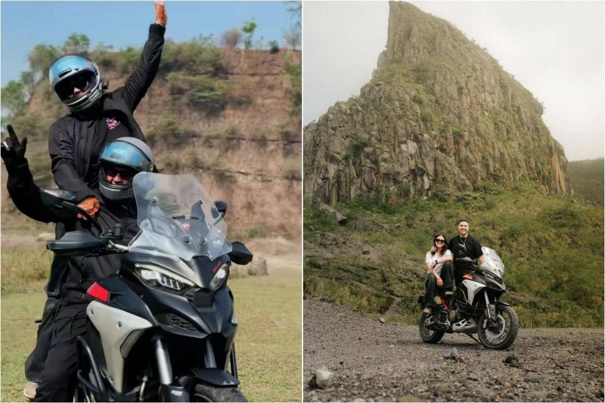 Sissy Prescillia motoran bareng suami ke Mojokerto