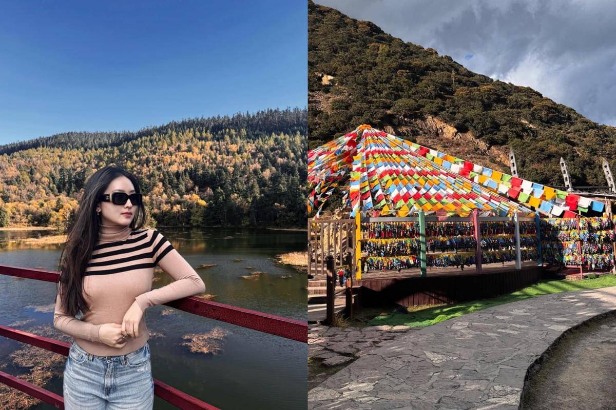 potret Natasha Wilona di Taman Nasional Pudacuo, Shangri-La, China