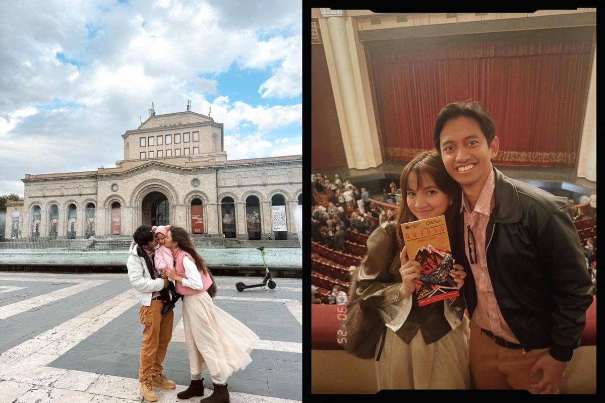 potret Sabrina Anggraini dan Belva Devara di Museum Sejarah Armenia dan Galeri Nasional Armenia, Armenia