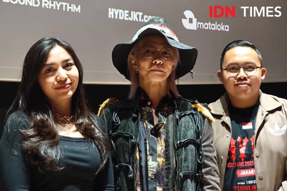 Potret HYDE dalam sesi press conference di Jakarta