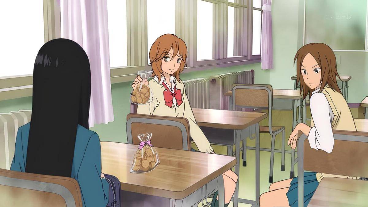 Sawako memberikan kukis homemade sebagai tanda terima kasih