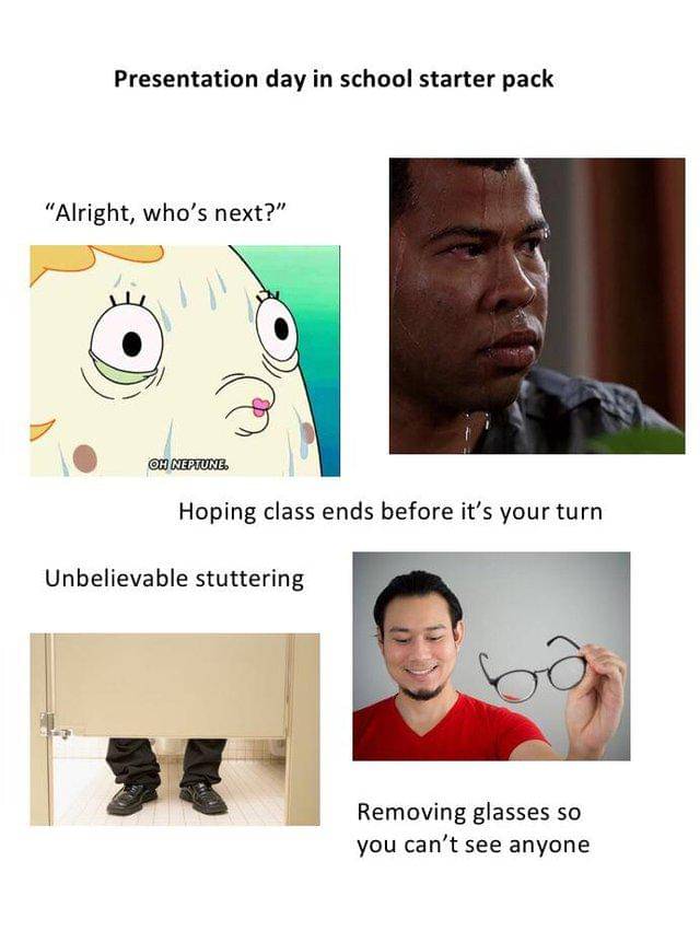 meme kartun presentasi di kelas