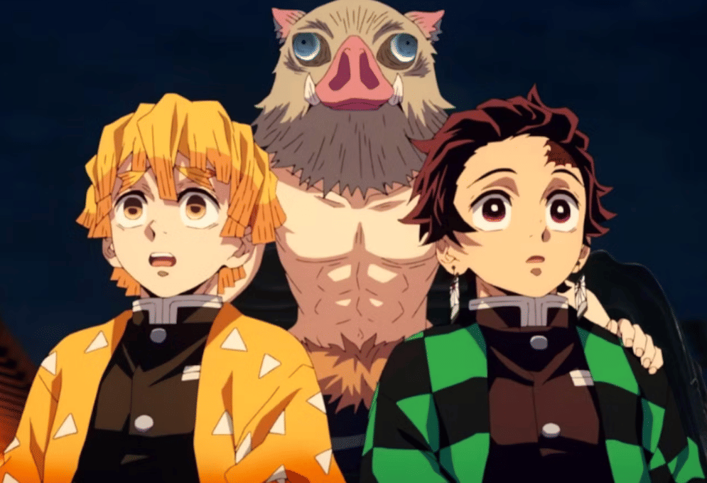 Trio Tanjiro, Zenitsu dan Inosuke dari anime Demon Slayer (2019) (dok. ufotable)