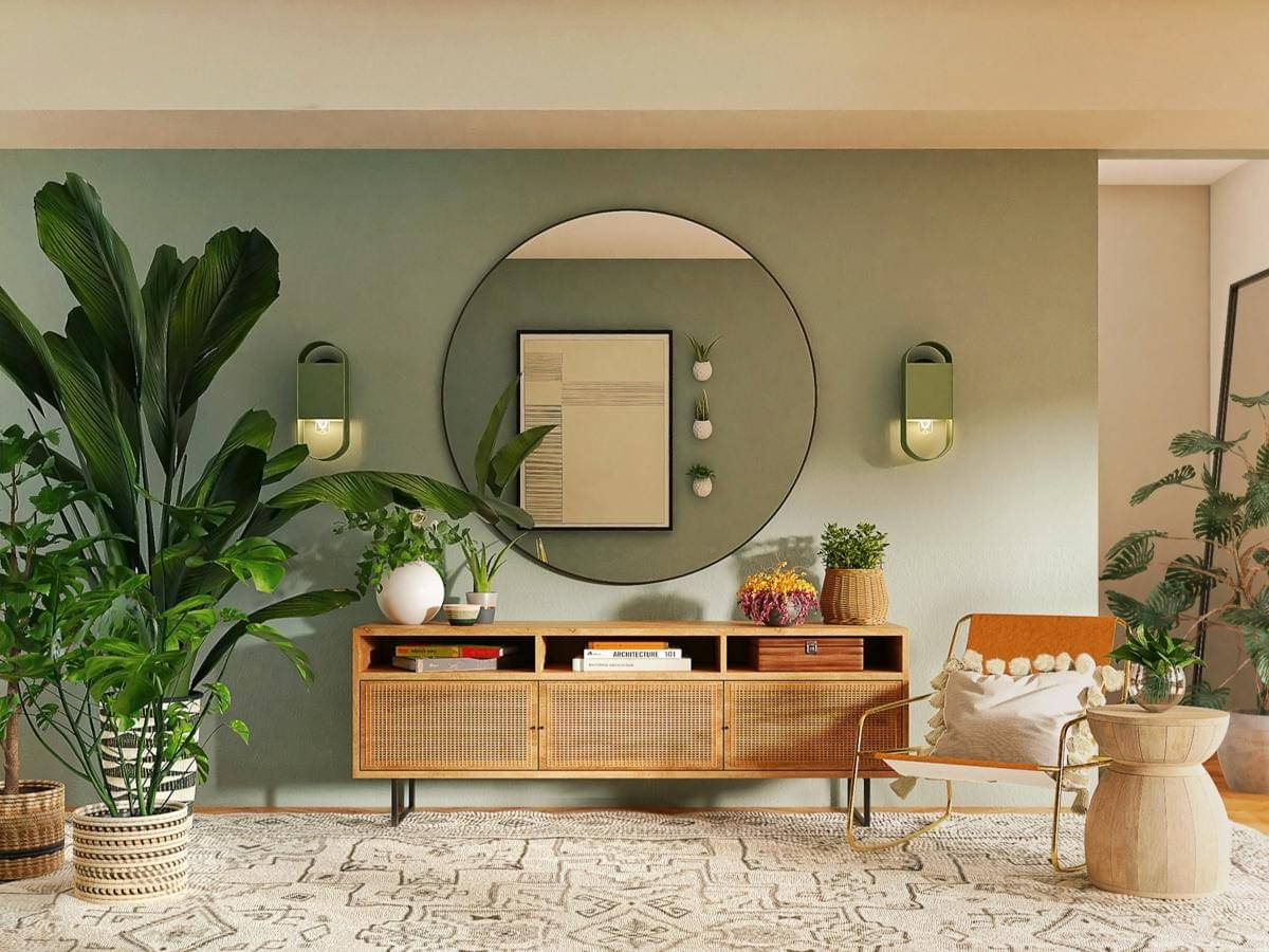 ilustrasi rumah bergaya natural modern