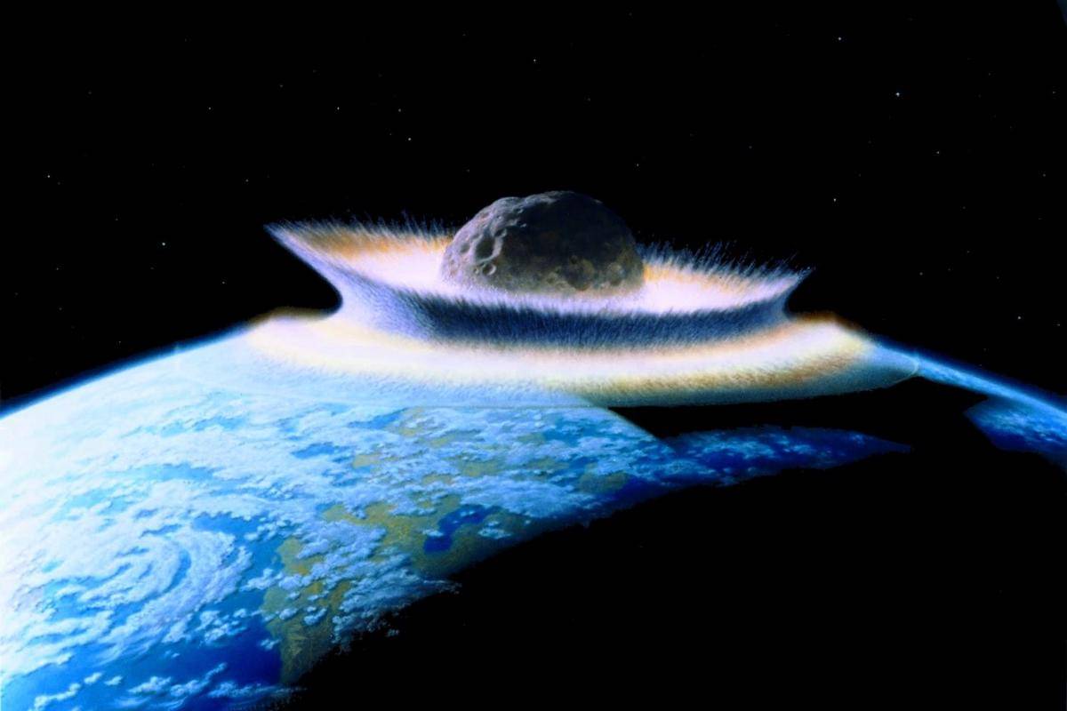 ilustrasi asteroid menabrak bumi