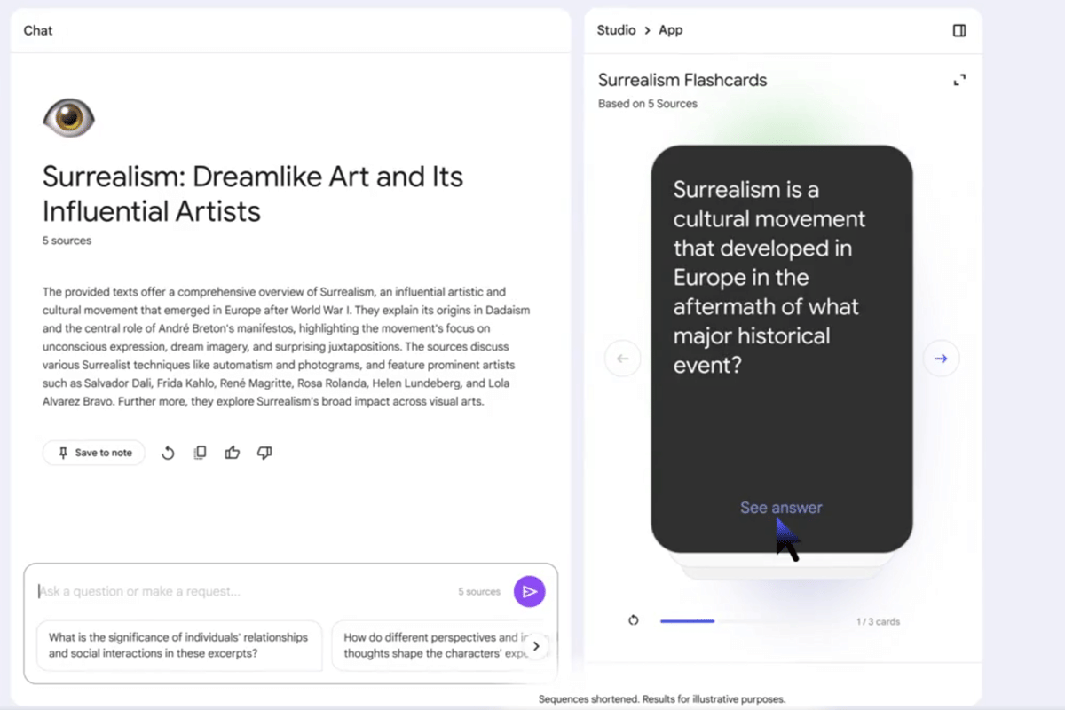 fitur Flashcard di NotebookLM