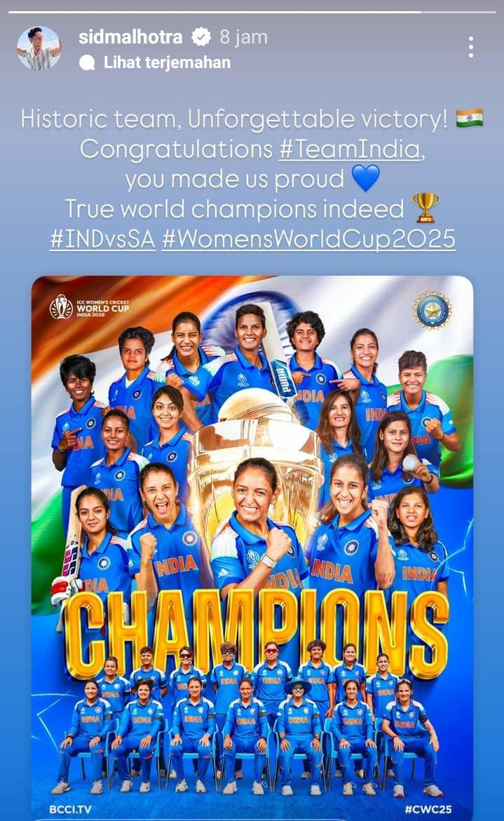 unggahan Sidharth Malhotra