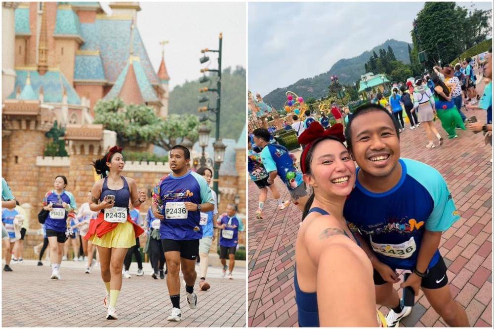 Clairine Clay dan Joshua marathon di Disneyland Hong Kong