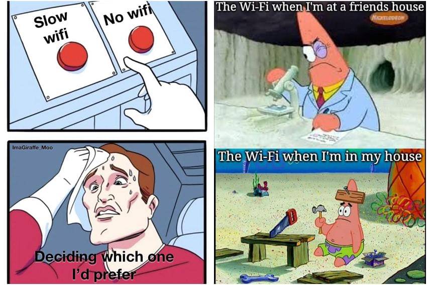 kolase meme kartun tentang WiFi